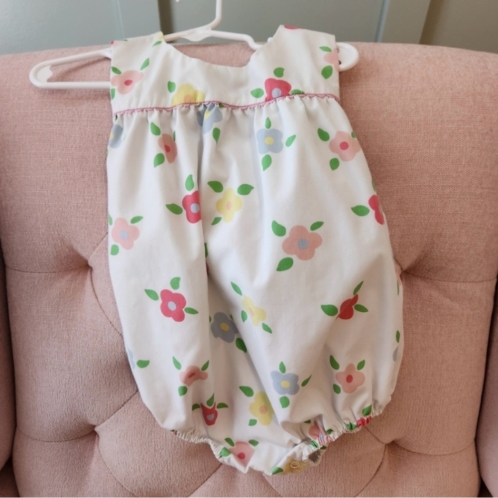 TBBC White Floral Baby Bubble Romper